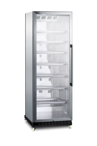 Summit SCR1401LHRICSS 24" Wide Mini Reach-In Beverage Center with Factory-Installed Dolly and Stainless Steel Cabinet, 12.6 cu.ft.