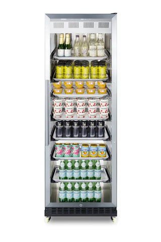 Summit SCR1401RI 24" Wide Mini Reach-In Beverage Center with Factory-Installed Dolly (Right Hand Door), 12.6 cu.ft.