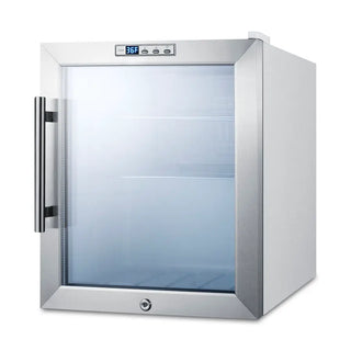 Summit SCR215L 17" Compact Beverage Center with Glass Door, 1.7 cu.ft.