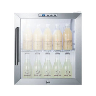 Summit SCR215L 17" Compact Beverage Center with Glass Door, 1.7 cu.ft.