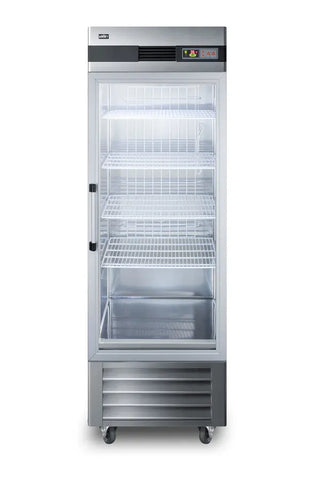 Summit SCR23SSG 28" Wide Reach-In Beverage Center with Glass Door, 23.0 cu.ft.