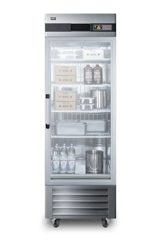 Summit SCR23SSG 28" Wide Reach-In Beverage Center with Glass Door, 23.0 cu.ft.