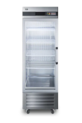 Summit SCR23SSGLH 28" Wide Reach-In Beverage Center with Left Hand Door Swing and Glass Door, 23.0 cu.ft.