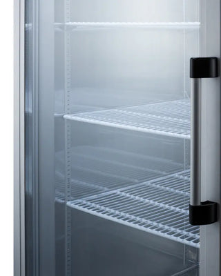 Summit SCR23SSGLH 28" Wide Reach-In Beverage Center with Left Hand Door Swing and Glass Door, 23.0 cu.ft.