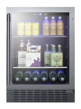Summit SCR2466BCSS 24" Wide Built-In Beverage Cooler with Stainless Steel Cabinet, Dual-Purpose Design