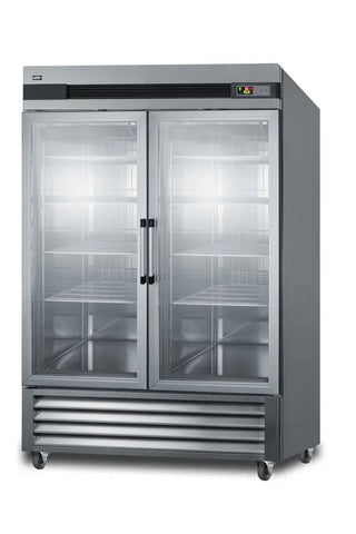 Summit SCR49SSG 56" Wide Reach-In Beverage Center with French Glass Doors, 49.0 cu.ft.