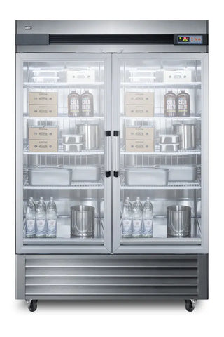 Summit SCR49SSG 56" Wide Reach-In Beverage Center with French Glass Doors, 49.0 cu.ft.