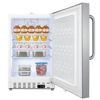 Summit SCR504SSTBADA 21" Wide ADA Height Built-In Commercial All-Refrigerator with Stainless Steel Door, 3.32 cu.ft.