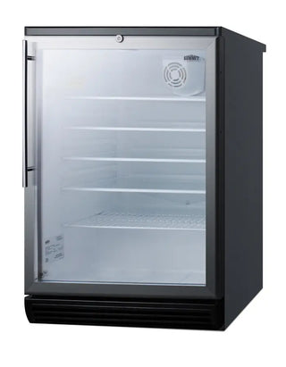 Summit SCR600BGLBIHV 24" Wide Built-In Beverage Center with Glass Door and Professional Handle, 5.5 cu.ft.