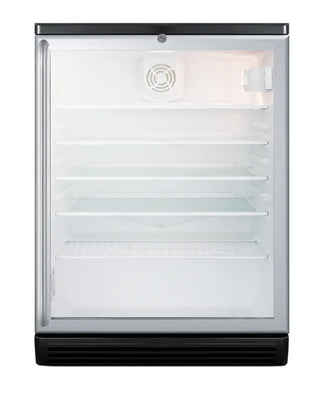 Summit SCR600BGLBISH 24" Wide Built-In Beverage Center with Glass Door and Full-Length Towel Bar Handle, 5.5 cu.ft.