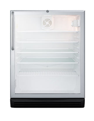 Summit SCR600BGLCSSADA 24" Wide ADA Height Built-In Beverage Center with Stainless Steel Wrapped Cabinet, 5.5 cu.ft.