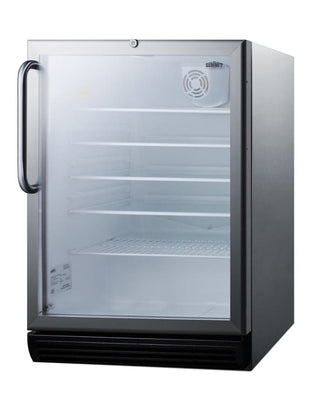 Summit SCR600BGLCSSADA 24" Wide ADA Height Built-In Beverage Center with Stainless Steel Wrapped Cabinet, 5.5 cu.ft.