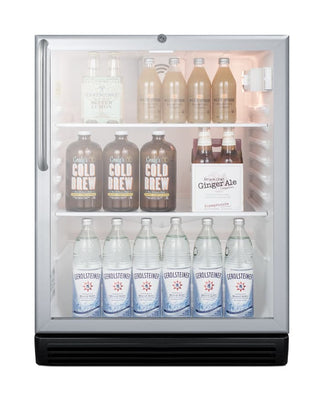 Summit SCR600BGLCSSADA 24" Wide ADA Height Built-In Beverage Center with Stainless Steel Wrapped Cabinet, 5.5 cu.ft.