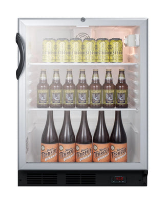 Summit SCR600BGLDTPUBADA 24" Wide ADA Compliant Freestanding Craft Beverage Center, Black 