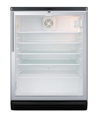 Summit SCR600BGLHV 24" Wide Freestanding Beverage Center with Glass Door and Professional HV Handle, 5.5 cu.ft.