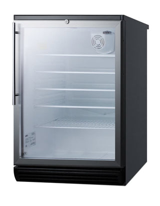 Summit SCR600BGLHV 24" Wide Freestanding Beverage Center with Glass Door and Professional HV Handle, 5.5 cu.ft.