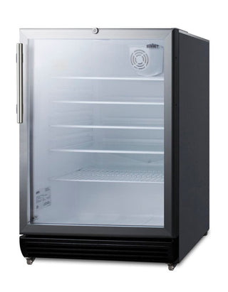 Summit SCR600BGLMBL 24" Wide Built-In Beverage Center with Pre-Installed Casters, 5.5 cu.ft.