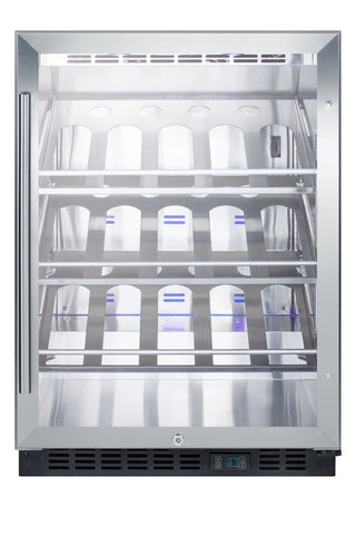 Summit SCR610BLCHCSS 24" Wide Single Zone Built-In Commercial Beverage Cellar, 5.0 cu.ft., Stainless Steel 