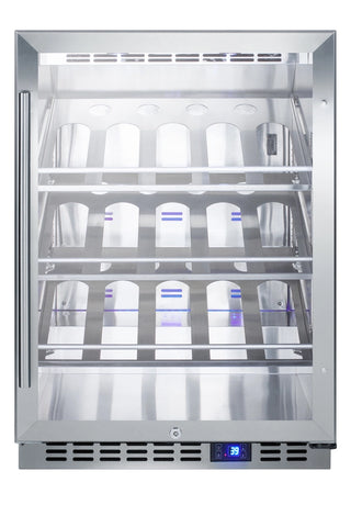 Summit SCR610BLCHPNR 24" Wide Commercial Outdoor Single Zone Beverage Cellar, 5.0 cu.ft., Stainless Steel