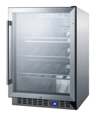 Summit SCR610BLCHPNR 24" Wide Commercial Outdoor Single Zone Beverage Cellar, 5.0 cu.ft., Stainless Steel