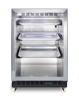 Summit SCR610BLRI 24" Wide Mini Reach-In Beverage Center with Factory-Installed Dolly, 5.0 cu.ft.