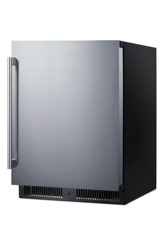 Summit SCR610BLSD 24" Wide Built-In Beverage Center with Solid Stainless Steel Door, 4.88 cu.ft.