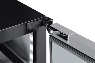 Summit SCR610BLSD 24" beverage center dimension specifications diagram on white background