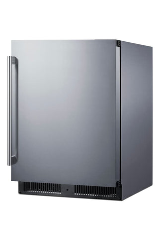 Summit SCR610BLSDCSS 24" Wide Built-In Beverage Center with Solid Stainless Steel Door and Stainless Steel Interior, 5.0 cu.ft.