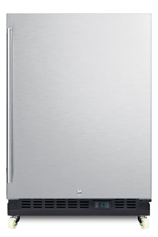 Summit SCR610BLSDRI 24" Wide Mini Reach-In Beverage Center with Factory-Installed Dolly, 5.0 cu.ft.