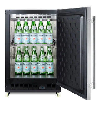 Summit SCR610BLSDRI 24" mini reach-in beverage center dolly detail and dimension diagram