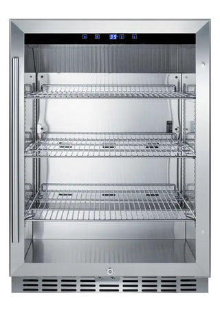 Summit SCR611GLOS 24" Wide Outdoor Built-In Beverage Center with Glass Door and Stainless Steel Cabinet, 5.0 cu.ft.