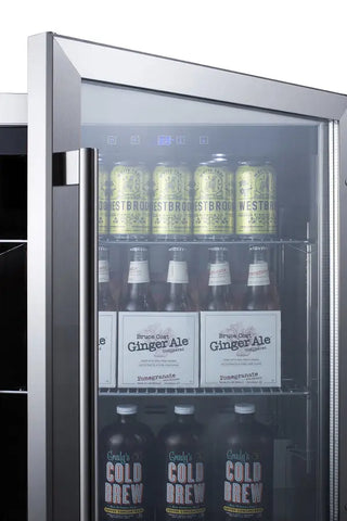 Summit SCR611GLOS 24" Wide Outdoor Built-In Beverage Center with Glass Door and Stainless Steel Cabinet, 5.0 cu.ft.