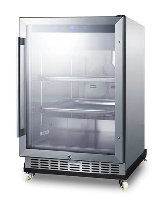 Summit SCR611GLOSRI 24" Wide Outdoor Mini Reach-In Beverage Center with Factory-Installed Dolly, 5.0 cu.ft.