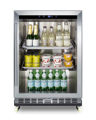 Summit SCR611GLOSRI 24" Wide Outdoor Mini Reach-In Beverage Center with Factory-Installed Dolly, 5.0 cu.ft.