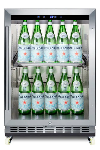Summit SCR611GLOSRI 24" Wide Outdoor Mini Reach-In Beverage Center with Factory-Installed Dolly, 5.0 cu.ft.