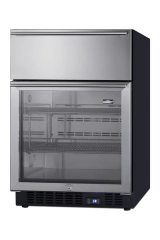 Summit SCR615TD 24" Wide Built-In Commercial Beverage Center with Top Drawer, 4.76 cu.ft.