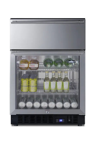 Summit SCR615TD 24" Wide Built-In Commercial Beverage Center with Top Drawer, 4.76 cu.ft.