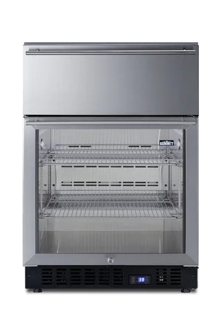 Summit SCR615TDCSS 24" Wide Built-In Commercial Beverage Center with Top Drawer and Stainless Steel Cabinet, 4.76 cu.ft.