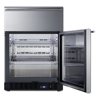 Summit SCR615TDCSS 24" Wide Built-In Commercial Beverage Center with Top Drawer and Stainless Steel Cabinet, 4.76 cu.ft.