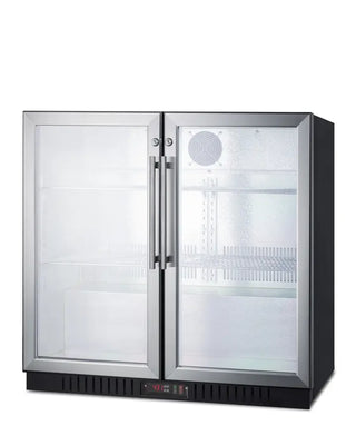 Summit SCR7012DB 36" Wide Beverage Center with French Glass Doors, 7.4 cu.ft.
