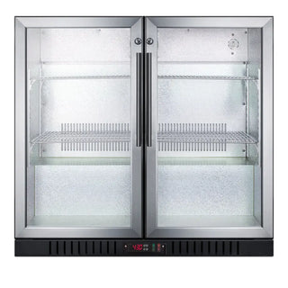 Summit SCR7012DBCSS 36" Wide Beverage Center with French Glass Doors and Stainless Steel Wrapped Cabinet, 7.4 cu.ft.