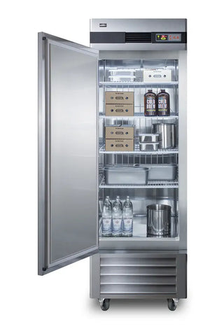 Summit SCRR232LH 28" Wide Reach-In Refrigerator with Left Hand Door Swing and Solid Stainless Steel Door, 23.0 cu.ft.