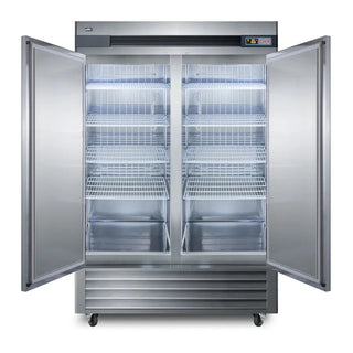 Summit SCRR492 56" Wide Reach-In Refrigerator with Solid Stainless Steel French Doors, 49.0 cu.ft.
