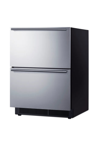 Summit SDHDR2446 24" Wide 2-Drawer All-Refrigerator, Stainless Steel, 3.4 cu.ft. 