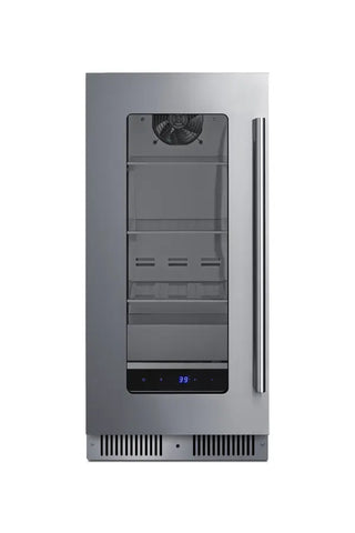 Summit SDHG1533LHD 15" Wide Built-In Beverage Center, Glass Door, Left Hand Door Swing, 1.9 cu.ft