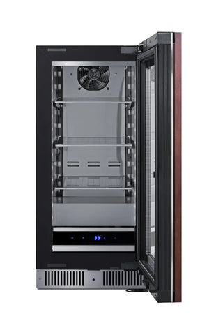 Summit SDHG1533PNR 15" Wide Built-In Beverage Center, Glass Panel-Ready Door, 1.9 cu.ft. 