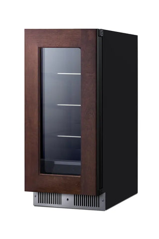 Summit SDHG1533PNRLHD 15" Wide Built-In Beverage Center, Glass Panel-Ready Door, Left Hand Door Swing, 1.9 cu.ft. 