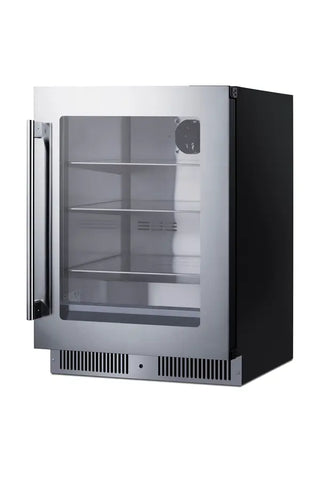 Summit SDHG2443 24" Wide Built-In Beverage Center, 3.5 cu.ft., Glass Door
