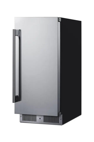 Summit SDHR1534 15" Wide Built-In All-Refrigerator, 1.8 cu.ft., Stainless Steel Door