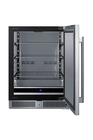 Summit SDHR2444 24" Wide Built-In All-Refrigerator, 3.3 cu.ft., Stainless Steel Door
